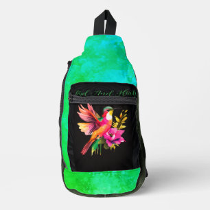 Beautiful Bird and Flowers Pattern, Modern Trendy, Sling Bag