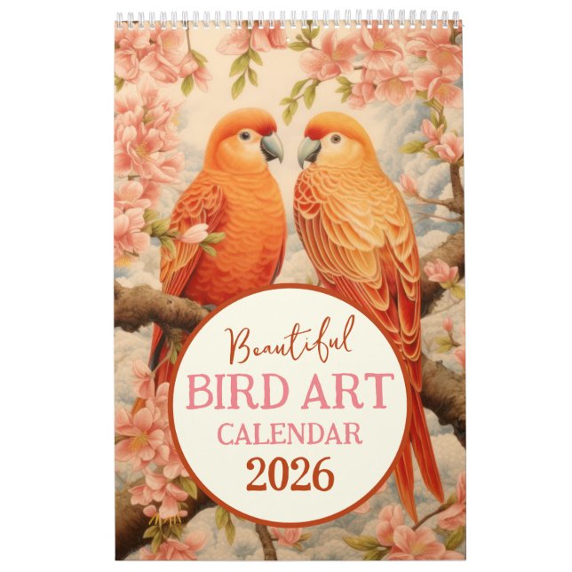 Beautiful Bird Art 2026 Calendar (Cover)