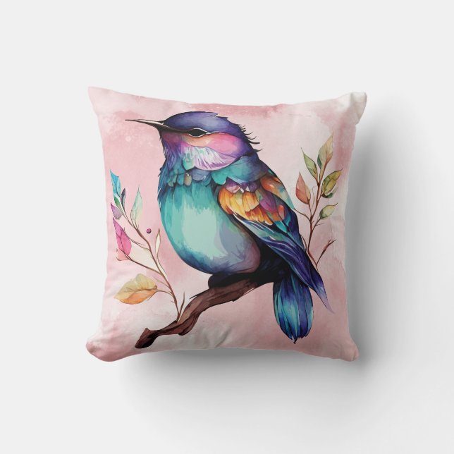 Beautiful bird on a branch cushion (Front)