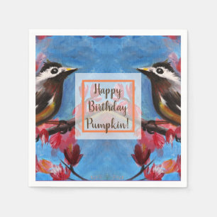 Beautiful Bird Spring Painting Napkin