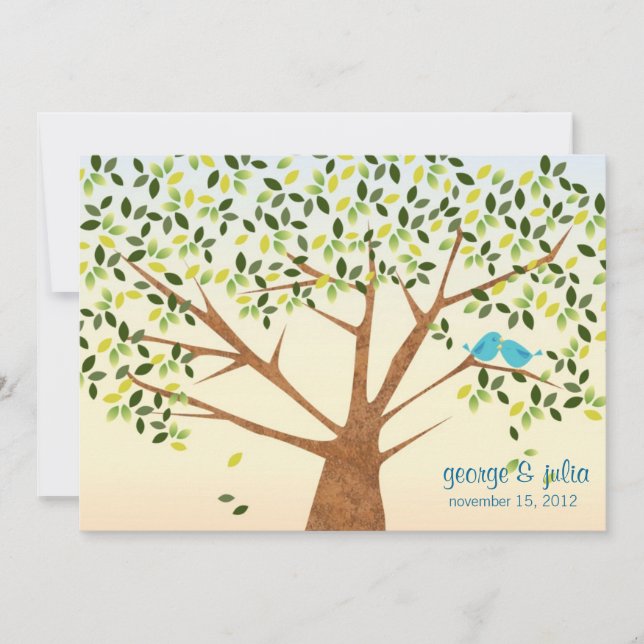 Beautiful Bird Tree Wedding Invitation (Front)