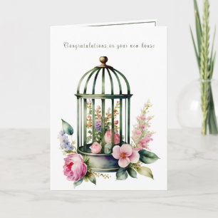 Beautiful Birdcage Congratulation on New Home Card