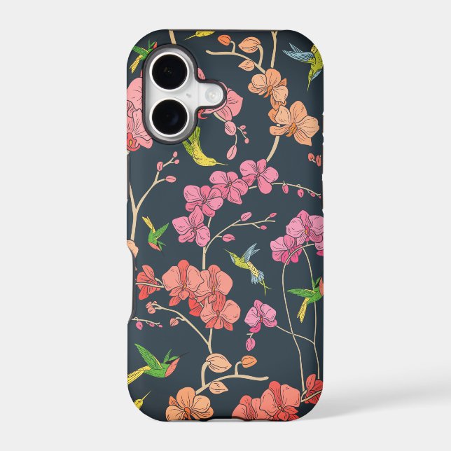 Beautiful birds and orchids pattern   (Back)