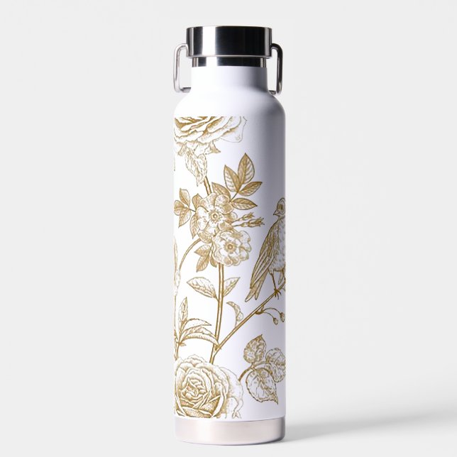 Beautiful Birds and Roses Water Bottle (Front)