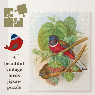 Beautiful Birds Colourful Vintage Illustration Jigsaw Puzzle