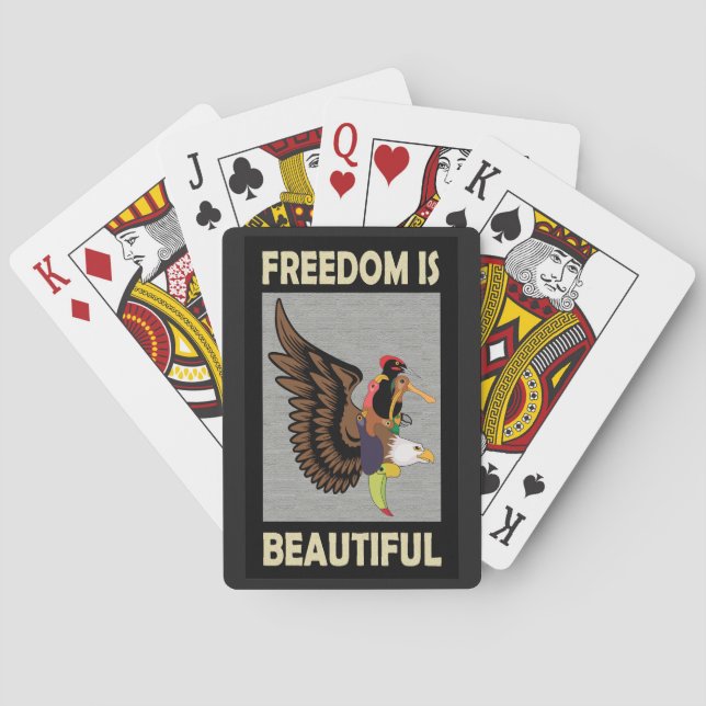 Beautiful birds flying  playing cards (Back)