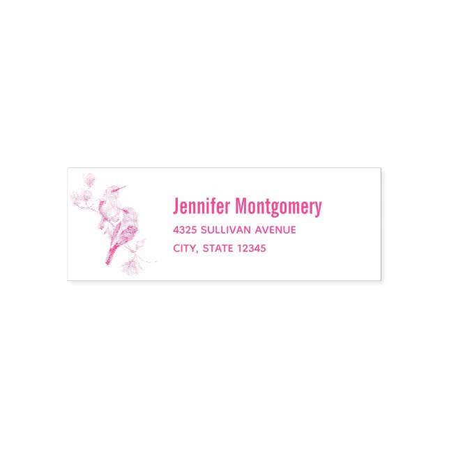 Beautiful Birds on a Tree Branch Address Self-inking Stamp (Design)