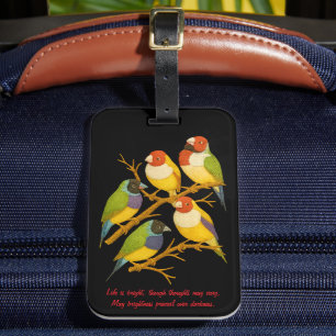 Beautiful birds on the branch luggage tag