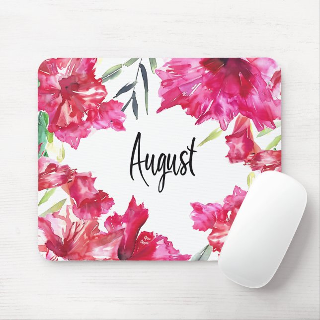 Beautiful Birth Month Flowers/August Mouse Mat (With Mouse)