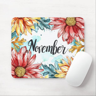 Beautiful Birth Month Flowers/November Mouse Mat