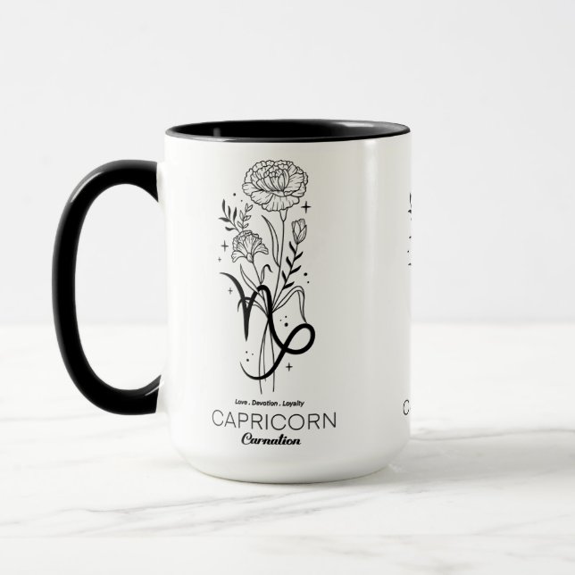 Beautiful Birth Month /Zodiac Sign/Capricorn Mug (Left)