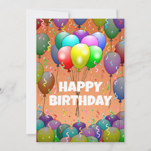Beautiful Birthday Balloons and Confetti Card