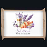 Beautiful Birthday Brunch Macarons and Croissant Serving Tray<br><div class="desc">Beautiful Watercolor Brunch themed design. Elegant lovely lovely choice. Matching products can be found in Birthday Brunch Lavender Collection.</div>
