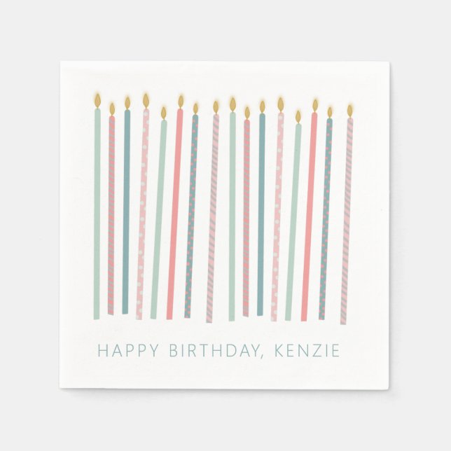 Beautiful birthday candles napkin (Front)