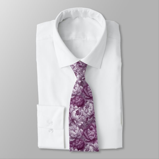 Beautiful Birthday Gifts For Dad Peonies Floral Tie (Tied)