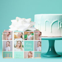 Beautiful Birthday Girl Photo Collage Custom Teal