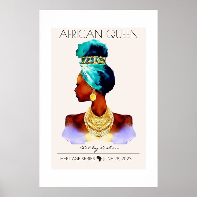 BEAUTIFUL BLACK AFRICAN QUEEN BIG GOLD NECKLACE POSTER (Front)