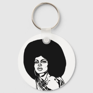 beautiful black african womans face abstract pop  key ring