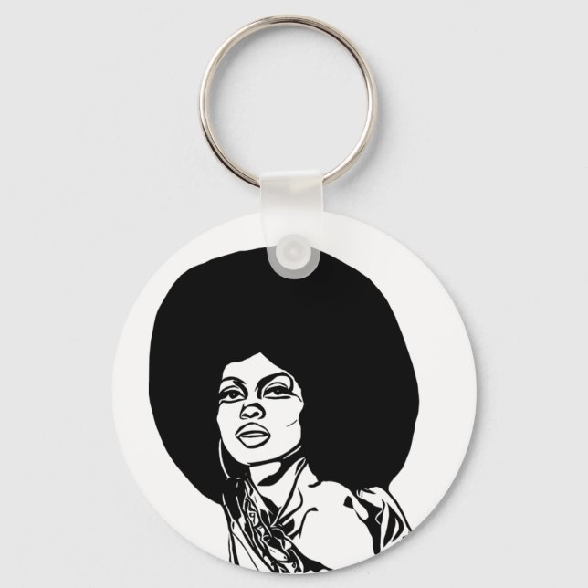 beautiful black african womans face abstract pop  key ring (Front)