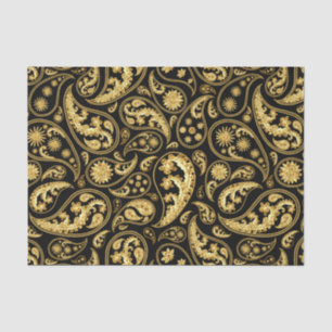 Beautiful Black and Gold Paisley Pattern Tissue Paper