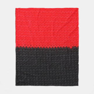 beautiful black and red knitted fabric with drawin fleece blanket