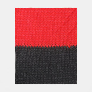 beautiful black and red knitted fabric with drawin fleece blanket
