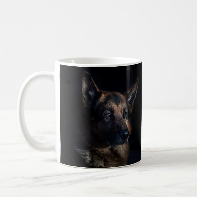 Beautiful Black and Tan German Shepherd Coffee Mug (Left)