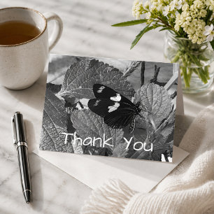Beautiful Black and White Butterfly Thank you Postcard