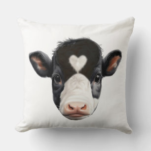 Beautiful Black and White Cow Face Cushion