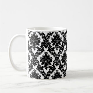 Beautiful Black and White Damask Pattern Coffee Mug