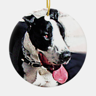 Beautiful Black and White Dog Ceramic Tree Decoration