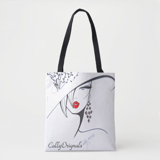 Beautiful Black and white Fashion Tote Bag (Front)