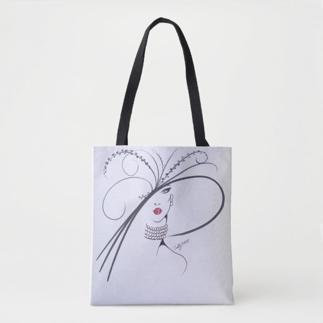 Beautiful Black and white Fashion Tote Bag (Front)