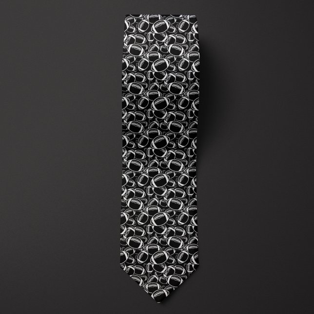 Beautiful Black and White Football Pattern Tie (Creator Uploaded)