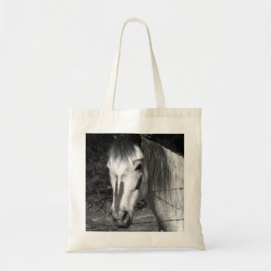 Beautiful Black and white Horse Print Tote Bag