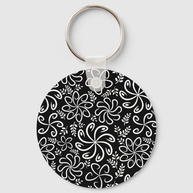 Beautiful black and white  Keychain (Front)