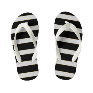 Beautiful Black and White Kid's Flip Flops