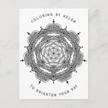 Beautiful Black and White Mandala Adult Colourin
