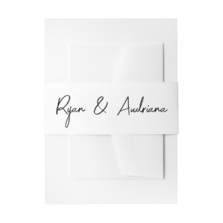 Beautiful Black and White Photo  Invitation Belly Band