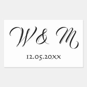 Beautiful Black and White Rectangular Sticker