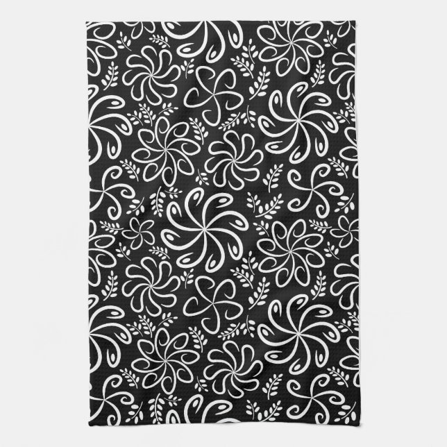 Beautiful black and white Towel (Vertical)