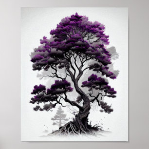 Beautiful Black And White Tree Sketch For Home Poster