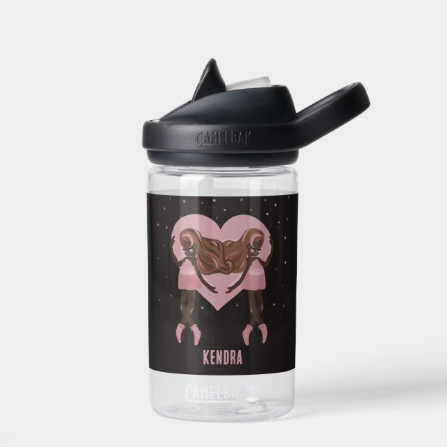 Beautiful Black Ballerina Dance Water Bottle (Left)