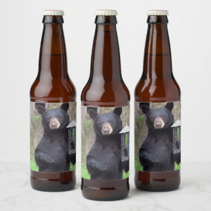 Beautiful Black Bear Beer Bottle Label