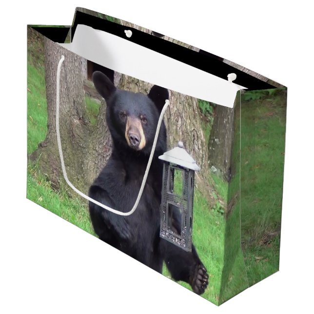 Beautiful Black Bear Large Gift Bag (Front Angled)
