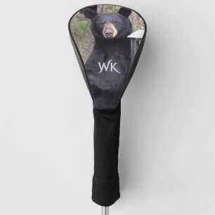 Beautiful Black Bear Monogram Golf Head Cover
