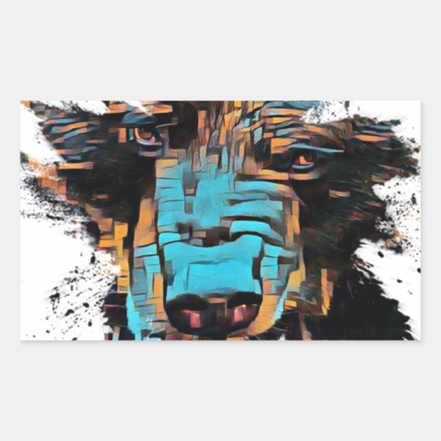 Beautiful Black Bear Rectangular Sticker (Front)