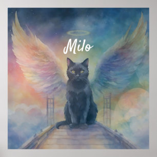 Beautiful Black Cat Art Pet Memorial Gift Poster