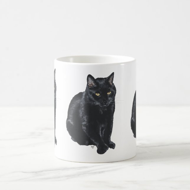 Beautiful Black Cat Coffee Mug (Center)