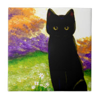 Beautiful Black Cat Floral Art Creationarts
